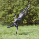 Bronze Hare Sculpture: Garden Flying Hare by Sue Maclaurin