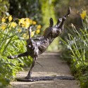 Bronze Hare Sculpture: Garden Flying Hare by Sue Maclaurin