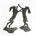 Bronze Hare Sculpture: Boxing Hares by Sue Maclaurin