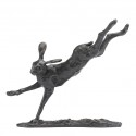 Bronze Hare Sculpture: Flying Hare II by Sue Maclaurin