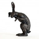 Bronze Hare Sculpture: Hare Washing Ear by Sue Maclaurin