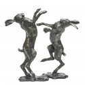 Bronze Hare Sculpture: Large Boxing Hares by Sue Maclaurin