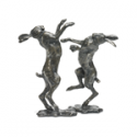 Bronze Hare Sculpture: Large Boxing Hares by Sue Maclaurin