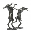 Bronze Hare Sculpture: Large Boxing Hares by Sue Maclaurin