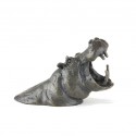 Bronze Hippo Sculpture: Fighting Hippopotamus