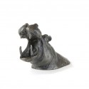 Bronze Hippo Sculpture: Fighting Hippopotamus