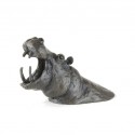 Bronze Hippo Sculpture: Fighting Hippopotamus