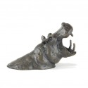 Bronze Hippo Sculpture: Fighting Hippopotamus