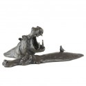 Bronze Hippo Sculpture: Wallowing Hippopotamus