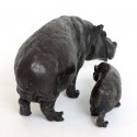 Bronze Hippopotamus Sculpture: Hippopotamus Mother and Baby by Jonathan Sanders