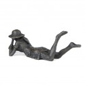 Lying Girl Reading Sculpture in Bronze