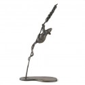 Bronze Mouse Sculpture: Climbing Mouse (on Wheat)