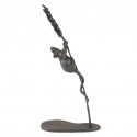 Bronze Mouse Sculpture: Climbing Mouse (on Wheat)