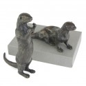 Bronze Otter Sculptures by Sue Maclaurin