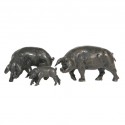 Bronze Pig Sculpture: Pig Head Left Family