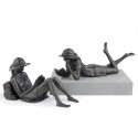 Wedgwood Museum Original Bronze Sculpture: Large Lying Girl Reading by Jonathan Sanders