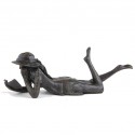 Wedgwood Museum Original Bronze Sculpture: Large Lying Girl Reading by Jonathan Sanders