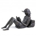 Wedgwood Museum Original Bronze Sculpture: Large Sitting Girl Reading by Jonathan Sanders