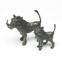 Bronze Warthog Sculpture: Warthog and Baby by Jonathan Sanders