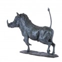 Bronze Warthog Sculpture: Trotting Warthog (Warthog Alarmed!) by Sue Maclaurin