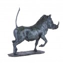 Bronze Warthog Sculpture: Trotting Warthog (Warthog Alarmed!) by Sue Maclaurin