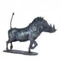 Bronze Warthog Sculpture: Trotting Warthog (Warthog Alarmed!) by Sue Maclaurin