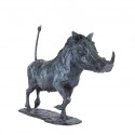 Bronze Warthog Sculpture: Trotting Warthog (Warthog Alarmed!) by Sue Maclaurin