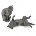 Bronze Cat Sculpture: Playing Cat by Sue Maclaurin