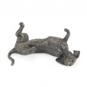 Bronze Dog Sculpture: Rolling Dachshund