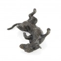 Bronze Dog Sculpture: Rolling Dachshund