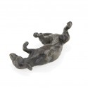 Bronze Dog Sculpture: Rolling Dachshund