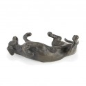 Bronze Dog Sculpture: Rolling Dachshund