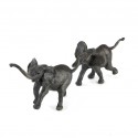 Bronze Elephant Sculpture: Large Follow Me (Baby Elephants)