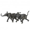 Bronze Elephant Sculpture: Large Follow Me (Baby Elephants)