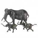 Bronze Elephant Sculpture: Large Follow Me (Baby Elephants)