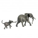 Bronze Elephant Sculpture: Walking Elephant Mother and Baby