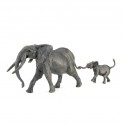 Bronze Elephant Sculpture: Walking Elephant Mother and Baby