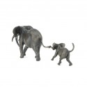 Bronze Elephant Sculpture: Walking Elephant Mother and Baby