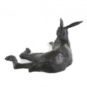 Bronze Hare Sculpture: Garden Resting Hare by Sue Maclaurin (Life Size)