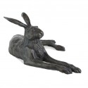 Bronze Hare Sculpture: Garden Resting Hare by Sue Maclaurin (Life Size)