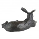 Bronze Hare Sculpture: Garden Resting Hare by Sue Maclaurin (Life Size)