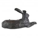 Bronze Hare Sculpture: Garden Resting Hare by Sue Maclaurin (Life Size)