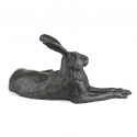 Bronze Hare Sculpture: Garden Resting Hare by Sue Maclaurin (Life Size)