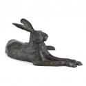 Bronze Hare Sculpture: Garden Resting Hare by Sue Maclaurin (Life Size)