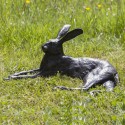 Bronze Hare Sculpture: Garden Resting Hare by Sue Maclaurin (Life Size)