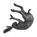 Bronze Hare Sculpture: Garden Rolling Hare by Sue Maclaurin (Life Size)