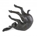 Bronze Hare Sculpture: Garden Rolling Hare by Sue Maclaurin (Life Size)