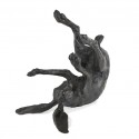 Bronze Hare Sculpture: Garden Rolling Hare by Sue Maclaurin (Life Size)