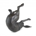 Bronze Hare Sculpture: Garden Rolling Hare by Sue Maclaurin (Life Size)