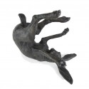 Bronze Hare Sculpture: Garden Rolling Hare by Sue Maclaurin (Life Size)